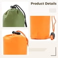 thumbnail image 3 of 2 Sets Emergency Tent, Survival Tent, 94.5 x 59.1 in, Lightweight PE Outdoor Portable Tent, Emergency Sleeping Bag, with Ropes, for Camping, Survival, Disaster Relief, Green and Orange, 3 of 5