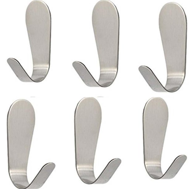 Ganchos autoadhesivos de acero inoxidable 304, ganchos adhesivos de pared resistentes, ganchos de abrigo impermeables compatibles con sombrero de toalla con llave, compatible con Kitch Afortunado Sencillez