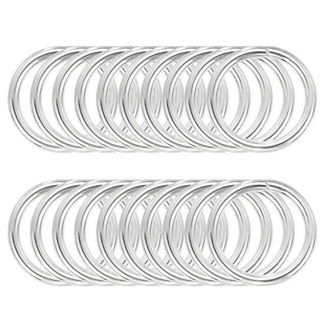 Uxcell 50 Pcs Aros de Metal para Manualidades 1 Pulgada Guirnalda Floral Aros de Macramé Aros para Atrapasueños para Manualidades DIY Soportes para Plantas de Macramé, Plata