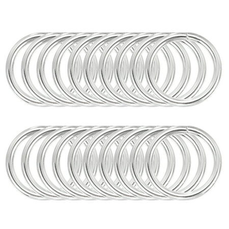 Uxcell 50 Pcs Metal Hoop Rings for Craft 1 Inch Floral Wreath Macrame Hoops Dream Catcher Rings for DIY Crafts Macrame Plant Hangers, Silver