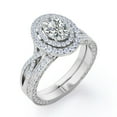 thumbnail image 4 of JeenMata Art Deco Band 2.25 Carat Oval Cut Infinity Double Halo Style Bridal Ring Set in 18K White Gold Plating over Silver, 4 of 7