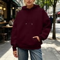 thumbnail image 4 of OSOLU Women's Oversized Hoodies Sparkly Rhinestone Wing Decor Back Long Sleeve Casual Sweatshirts Red, 4 of 6