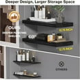 thumbnail image 6 of LANDMOK 12.7 Inch Deep Floating Shelf, 24 x12 Inch Large Wall Mounted Shelf for Kitchen, Bathroom, Living Room, Walnut (2 Pack), 6 of 8
