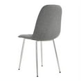 thumbnail image 6 of Dining Chairs Set of 4, Modern Mid-Century Style Dining Kitchen Room Upholstered Side Chairs，Soft Tufted Linen Fabric with Inset Buttons，Chrome Metal Legs，for Kitchen Lounge Farmhouse, Light Gray, 6 of 10