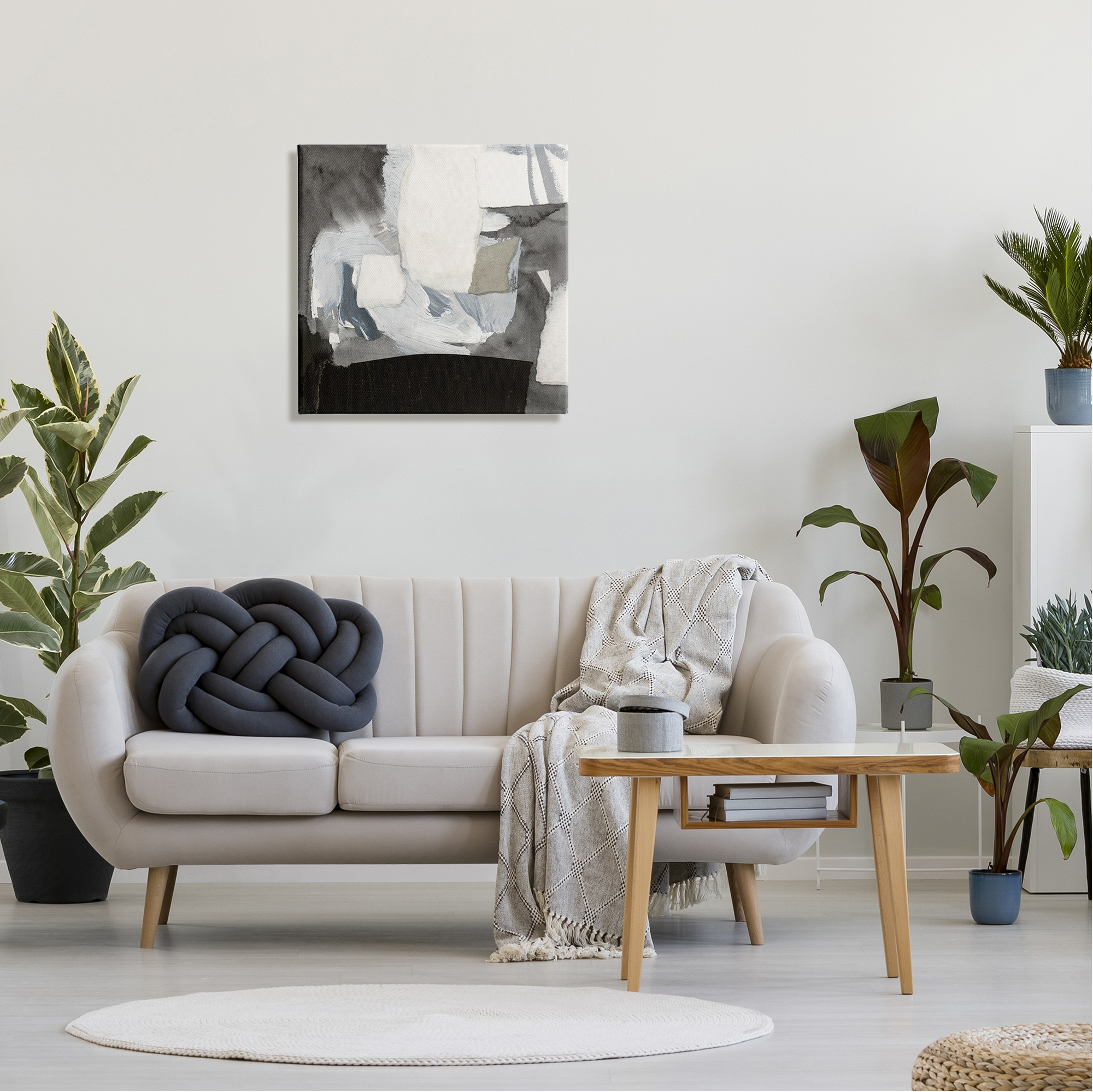 Stupell Industries Blocked Abstract Shapes Geometric Paint Strokes Collage Painting Gallery Wrapped Canvas Print Wall Art, Design by Victoria Barnes