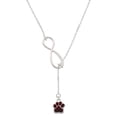 thumbnail image 1 of Delight Jewelry Silvertone Small Maroon Paw Silver tone Elegant Infinity Lariat Necklace, 1 of 4