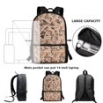 thumbnail image 4 of Aplkyhs Kids Backpack Set Brown Camouflage Bow 4Pcs Kids Backpack for Girls with Lunch Box Pencil Case and Water Bottle Case Cover Suitable for Elementary Middle School High School, 4 of 7