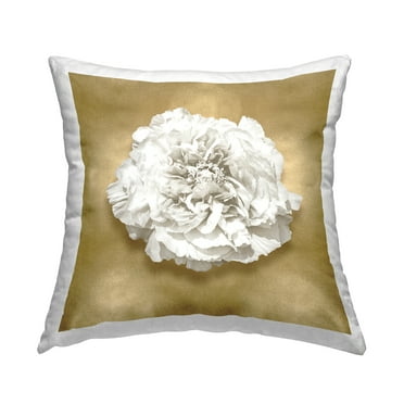 Stupell Industries Glam & White Peony Decorative Printed Throw Pillow, 18 x 18