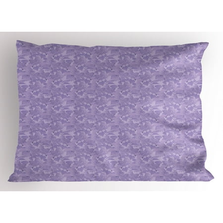 Standard Lilac Lilac Pillow Sham Romantic Syringa Flower Bouquets Picture Fresh Botanical Garden in Early Spring Season, Decorative Standard Size Printed Pillowcase, 26 X 20 Inches, Lilac, by Ambesonne ()