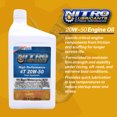thumbnail image 2 of Nitro Lubricants 20W-50 Engine Oil – Synthetic Blend, 1 Quart (5-Pack), 2 of 9