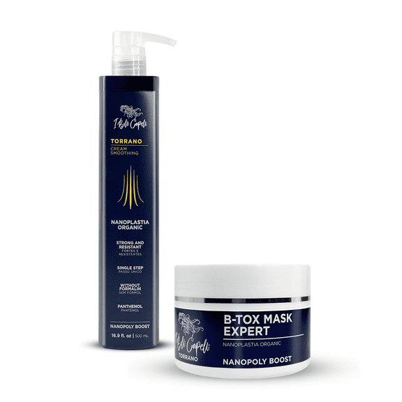 I Belli Capelli Torrano Keratin Hair Treatment Kit - Formaldehyde-Free Straightening with Nanoplastia and B-tox (2 Pack)