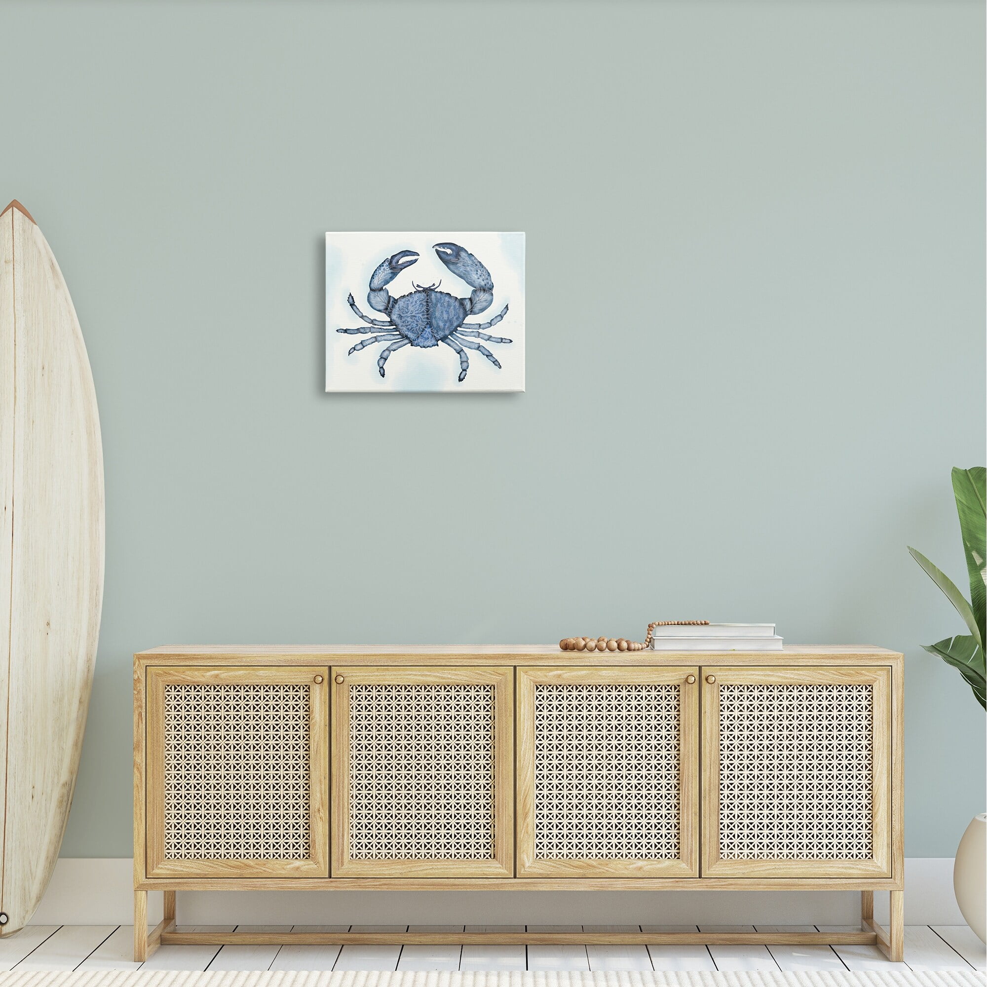 Stupell Industries Blue Crab Claws Sea Life Botanical Pattern Graphic Art Gallery Wrapped Canvas Print Wall Art, Design by Darlene Seale