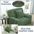 thumbnail image 3 of Unique Bargains 1-Piece Jacquard Solid Stretch Armchair Slipcover, Green, 3 of 8