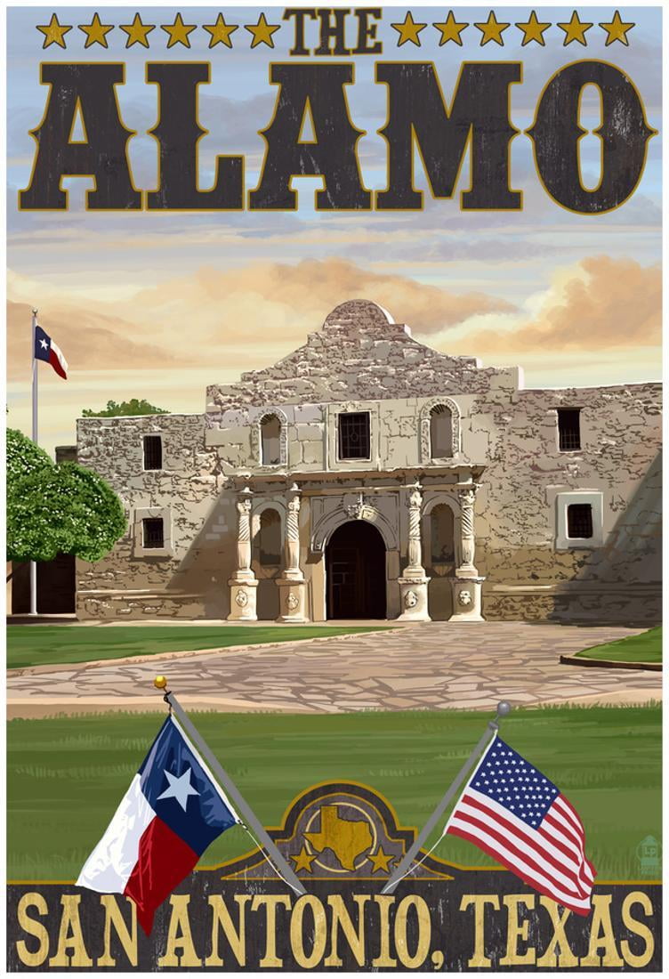 The Alamo Morning Scene San Antonio, Texas Poster 13x19 Sold by