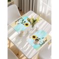 thumbnail image 5 of Farm Sunflowers Placemats Set of 8, Idyllic Country Botanical Bee Turquoise Placemats for Dining Table, Place Mats for Kitchen Tabletop, Waterproof Wipeable Dining Table Mats Set, 5 of 9