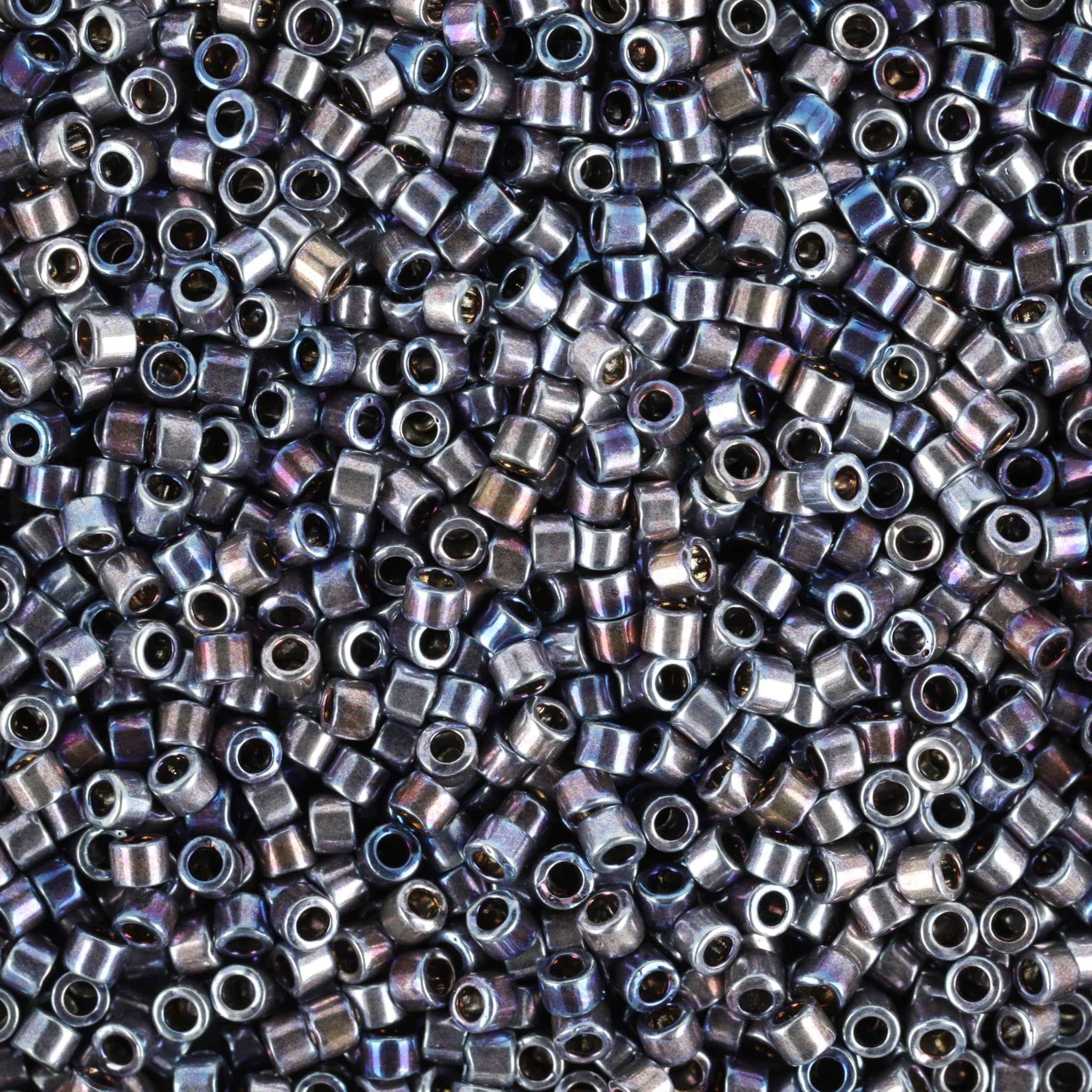 Miyuki Delica Seed Beads – Size 11/0 (1.6 mm), DB0543, Palladium Violet, 7.2 g, Approx. 1440 Beads