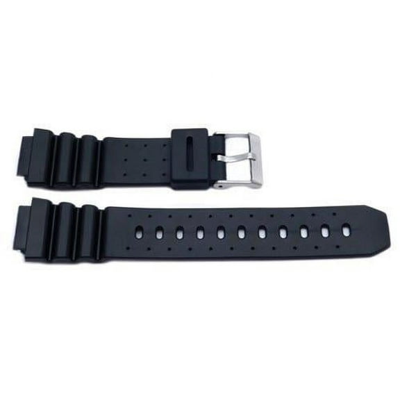Black PVC Casio Style 16mm Replacement Watch Strap