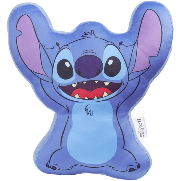 Cojín de cojín de felpa Disney Stitch 3D para niños, azul, 34 cm de largo x 32 cm de ancho
