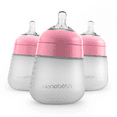 thumbnail image 2 of Nanobebe Pink 9oz Anti-Colic Flexy Silicone Baby Bottles | 3 Pack, 2 of 4
