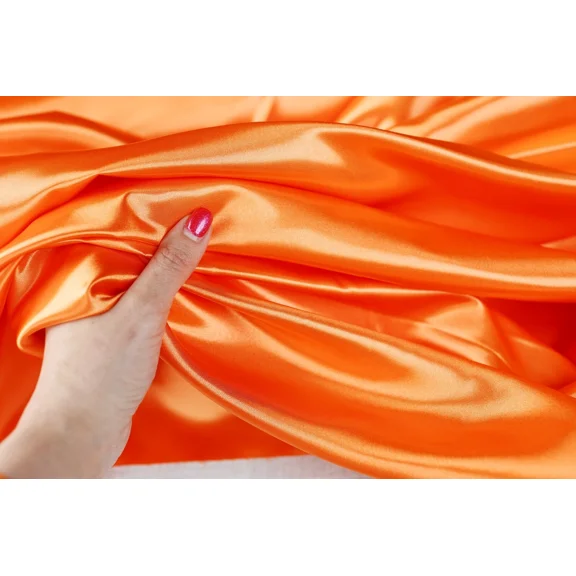 Orange Silky Bridal Satin Fabric By The Yard 60" Wide 622