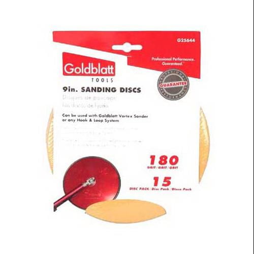 Goldblatt® G25644 Radial Drywall Sanding Disk, 9", 180 Grit, 15Pack