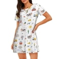 thumbnail image 1 of Saiise Motif Animaux de Ferme Chemise de Nuit à Manches Courtes Col Rond Mignonne Robe de Nuit Confortable, 1 of 6
