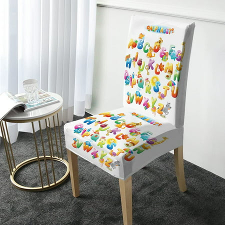 Alphabet Dining Chair Cover Children, Child Dining Chair Cover