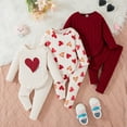 thumbnail image 2 of Angala Valentine's Day Girls Ribbed Print Long Sleeve Two Piece Casual Loungewear And Outdoor Play Outfit For And Fall Seasons Cozy Stylish Boys Girls Outfits 2-3 Years, 2 of 9