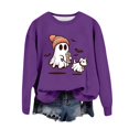 thumbnail image 1 of WEAIXIMIUNG Chandails en Molleton pour Femmes Coupe Ample Automne Imprimé Col Rond Pull Décontracté Manches Longues Blouse Ample, 1 of 4
