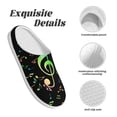thumbnail image 5 of Fotbe Music Notes Pattern Women's Fuzzy Curly Fur Memory Foam Loafer Slippers Indoor Outdoor Slippers Winter Home Shoes-37/38, 5 of 7