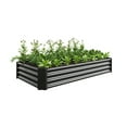 thumbnail image 2 of Elio Outdoor Metal 6×3×x1ft Raised Garden Bed, 6FT Planter Box, Rust-Resistant, Open Bottom, Sturdy Design for Vegetables, Flowers, Herbs, Black, 2 of 8