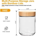 thumbnail image 2 of 4 Pack 16oz Overnight Oats Containers with Bamboo Lids, Glass Storage Jars with Airtight Lid, Wide-Mouth Mason Salad Jars, Glass Food Storage Containers for Snacks, Yogurt, Spices, and Sugar, 2 of 7