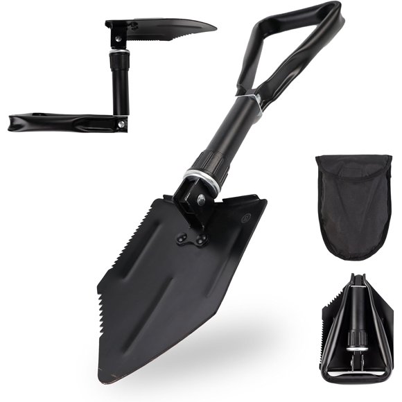 72HRS Explorer Shovel - Survival Gear Folding Shovel - Snow Shovel for Car - Small Shovels for Digging - Camping, Garden, and Recovery Tool - Tactical Mini Camp Shovel