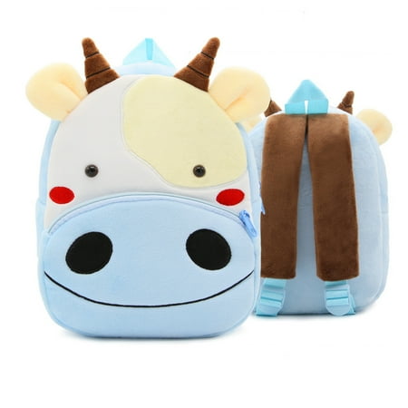 Fymall Children Toddler Preschool Plush Animal Cartoon Backpack,Kids Travel Lunch Bags, Cute Cow Design for 2-4 Years