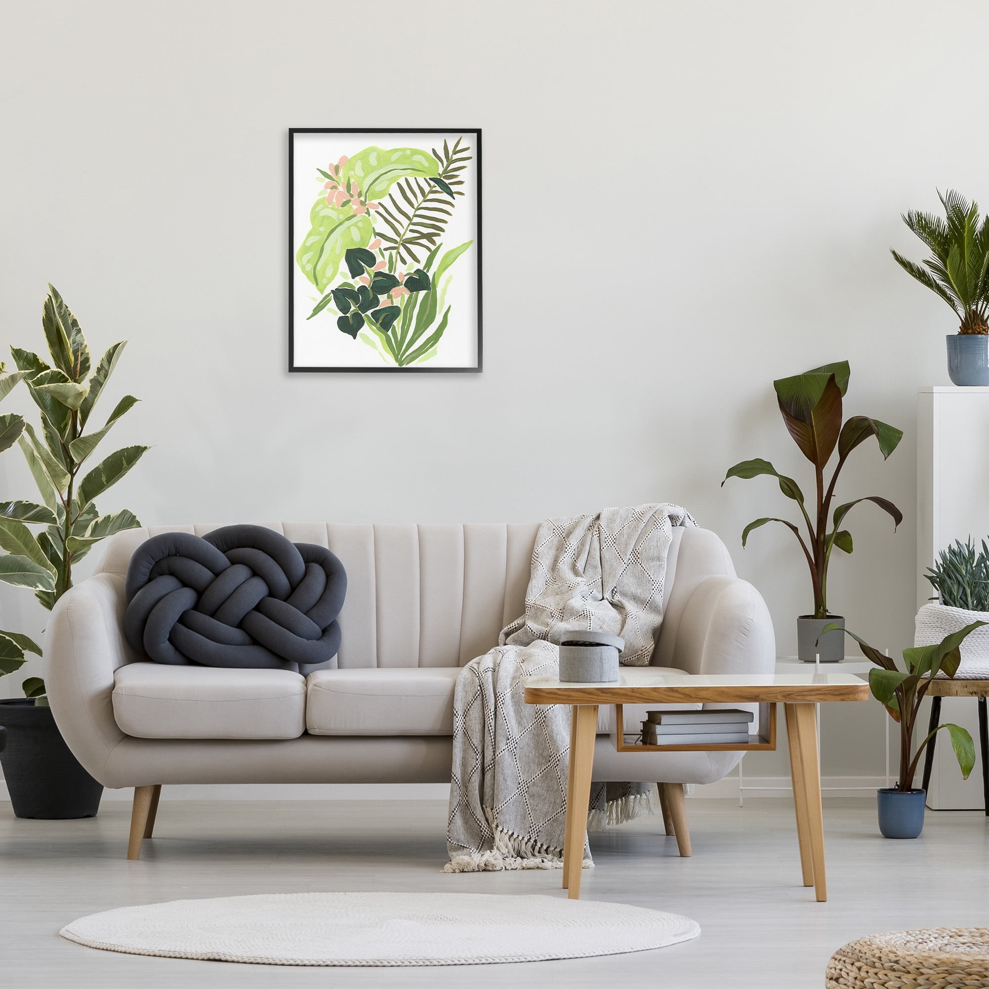 Stupell Industries Modern Tropical Herbs Botanical & Floral Painting Black Framed Art Print Wall Art, 24 x 30