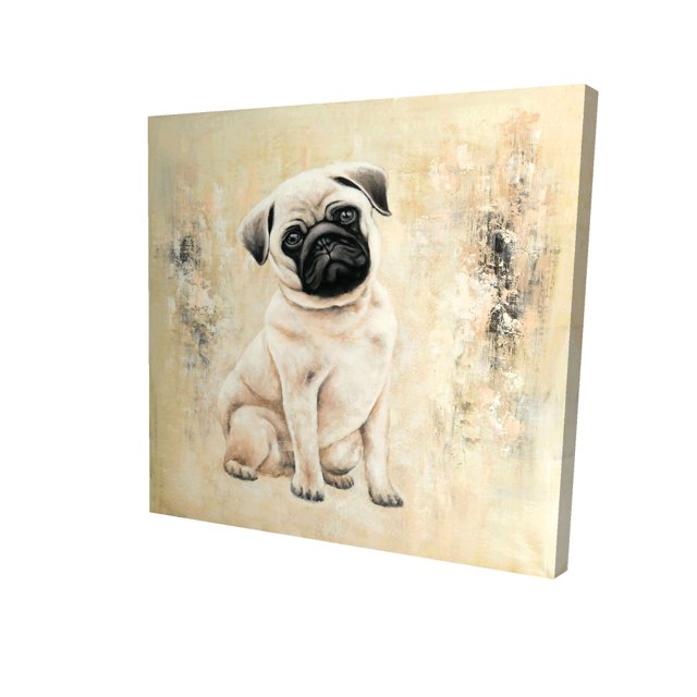 Petit Chien Carlin - Toile 24"x24 Pouces - Impression à la Demande