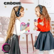 Croove POP Box Karaoke Machine for Kids with Microphones and Lights (Pink)