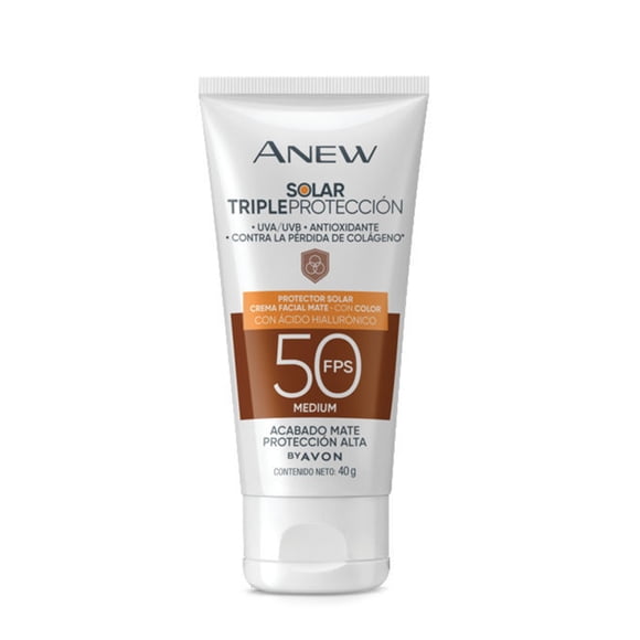 Anew Protector Solar Crema Facial Mate Con Color Fps 50