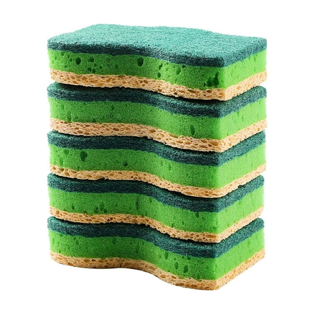 Thickened Wood Pulp Cotton Dishwashing Sponge Wipe Is Not Easy To Oil Double Sided Household Rag Kitchen Cleaning Dishcloth Kitchen Cleaning Supplies Scrub for Household Use, Bathroom, Kitchen