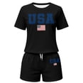 thumbnail image 4 of BOOMNY 4Th Of July Womens 2 Peice Sets Patriotic Usa Flag Graphic Short Sleeve Tops Shorts Outfits for Women Independence Day Matching Sets, 4 of 4