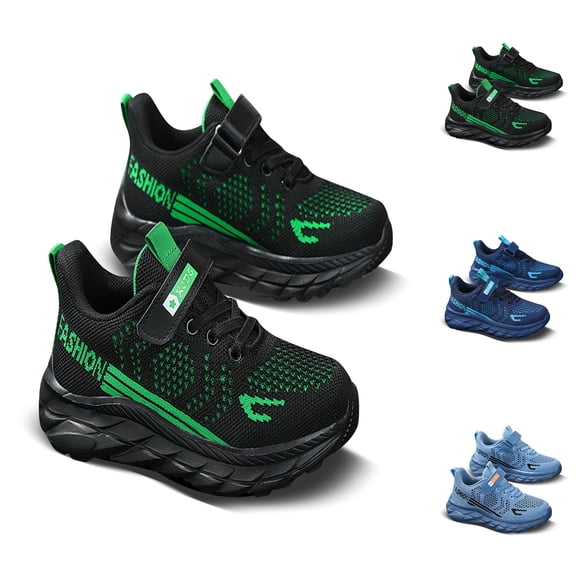 Zecgelong Boys Mesh Running Shoes Breathable Lightweight Outdoor Sport Sneakers for 11 Little Kids