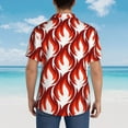 thumbnail image 6 of Kll Men'S Hawaiian Shirt Short Sleeve Button Down Beach Shirts-Fire Symbols, 6 of 8