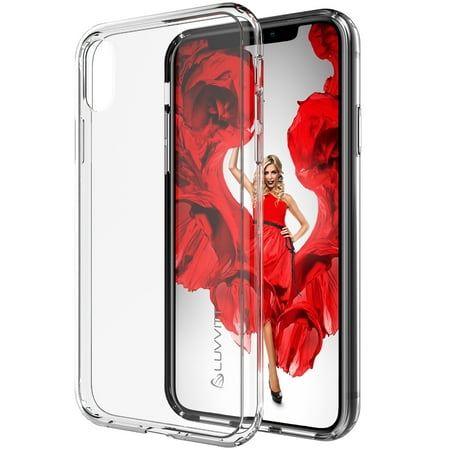 Luvvitt iPhone XR Case Clear View with Shockproof Drop Protection Slim Soft Hybrid TPU Gel Bumper and Hard PC  Scratch Resistant Back for 6.1 