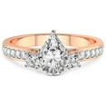 thumbnail image 3 of 3 Carat IGI Certified Pear Shape Lab Grown Diamond Engagement Ring | 14K Rose Gold | Trilogy Three Stone Lab Diamond Ring | FG-VS1-VS2 Quality Friendly Diamonds, 3 of 5