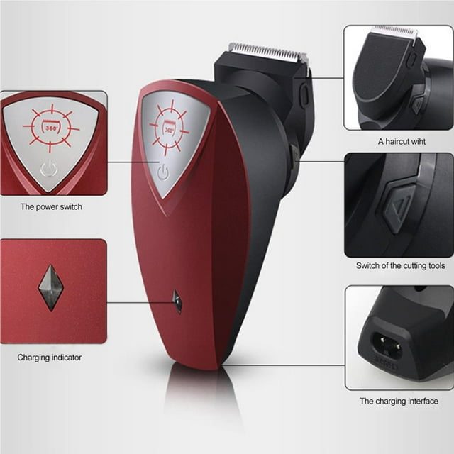 mmirethe Tondeuse Électrique Rotative 360 Degrés pour Cheveux Hommes
