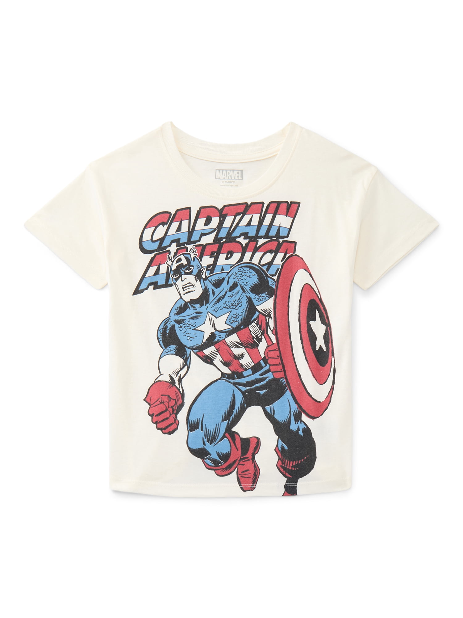 Marvel Captain America Toddler Boys Graphic Tee with Short Sleeves, Sizes 12M-5T