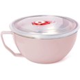 thumbnail image 2 of Stainless Steel Ramen Noodle Soup Pasta Bowl Food Fresh Container Lunch Rice Bowl with Cover Lid Pink, 2 of 4