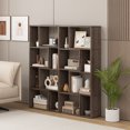 thumbnail image 2 of Gymax 4-Tier Geometric Bookshelf 48'' High Bookcase Modern 8-Cube Storage Organizer Gray, 2 of 10