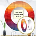 thumbnail image 3 of Designart "Geometric Spectrum Array" Abstract Shapes Red Large Round Mirror - Round Bedroom Mirror Wall Decor - Modern Round Printed Mirror - 23" x 23", 3 of 6