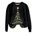 thumbnail image 5 of Kaprioy Womens Cute Christmas Sweatshirts Long Sleeve Tops Pullover Sweatshirts Trendy Christmas Tree Graphic Holiday Crewneck Fall Fashion Clothing Gold, XXL, 5 of 6